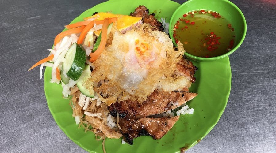 Cơm tấm - Vietnamese broken rice with grilled pork in Ho Chi Minh City