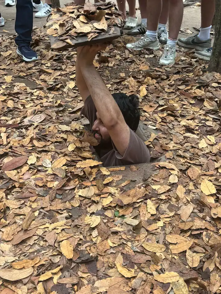 A shot of me inside a hiding hole in the Cu Chi Tunnels Complex