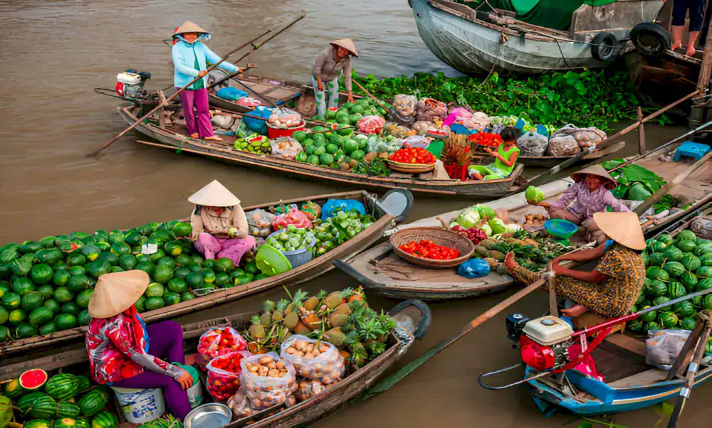 Floating market on the Mekong Delta, day trip from Ho Chi Minh City