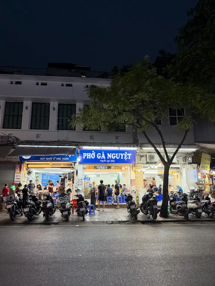 Pho Ga Nguyet, one of many famous restaurants in the Hanoi Old Quarter Area