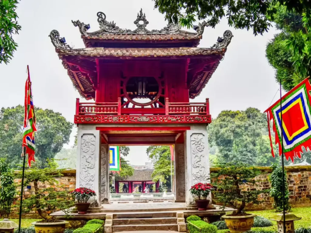 Main gate of the Temple of Literature in Hanoi