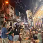 A very busy Train Street in Hanoi