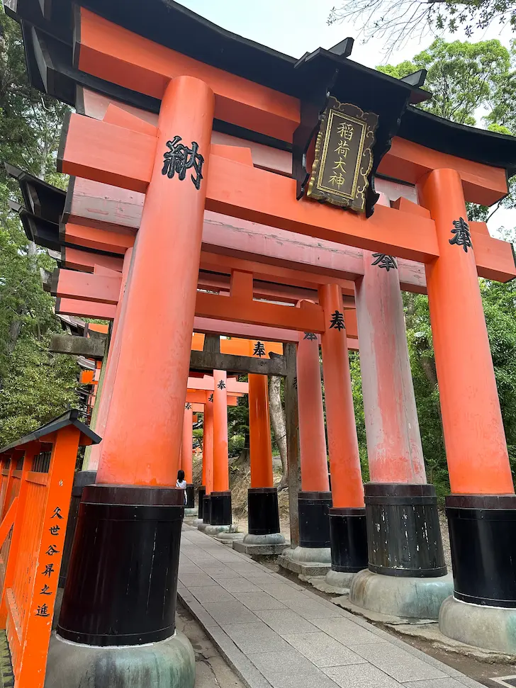 Vermilion torii gates at Fushimi Inari shrine in Kyoto