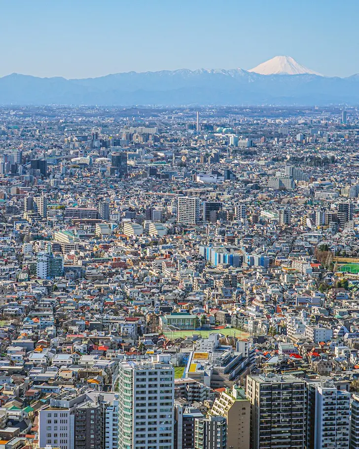 Free Tokyo skyline view from Shinjuku on a first timer itinerary